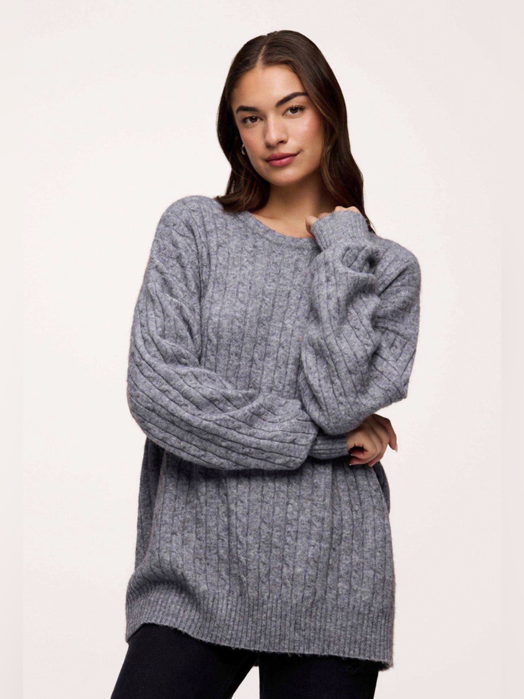 Nuuds Cozy Knit Cable Crewneck Sweater